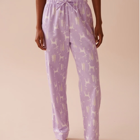 Deer NWT Print Flannel PJ Set - la vie en rose - deer/lilac - Picture 4 of 9